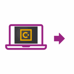 Icône ordinateur portable violette