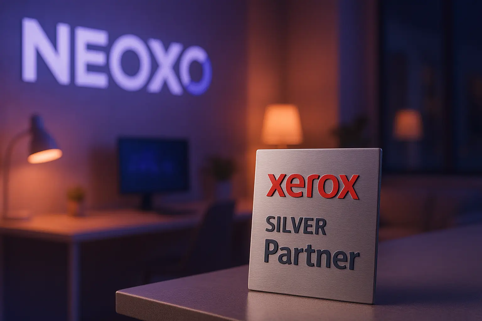 Badge Xerox Silver Partner – Neoxo, partenaire certifié Xerox à Troyes, pour des solutions d'impression professionnelles fiables dans l'Aube